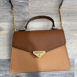 Brown Two-toned Michael Kors Crossbody